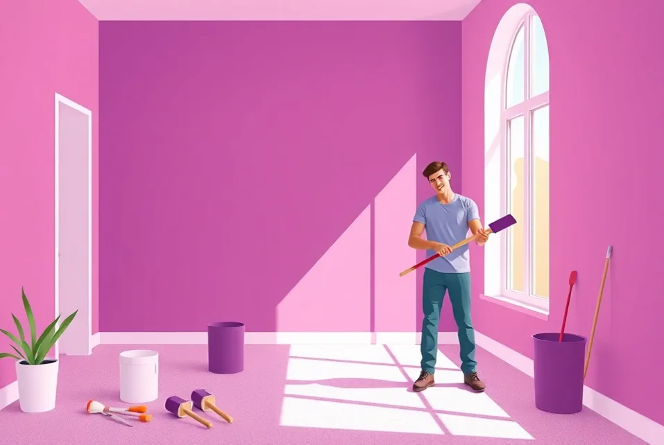Intérieur rénové après travaux de peinture à La Valette-du-Var